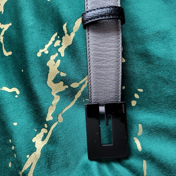 Gucci Black and Gray Leather Belt - Picture 6 of 8